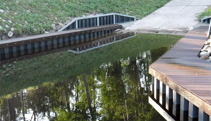 Берегоукрепление водоема шпунтом ПВХ
